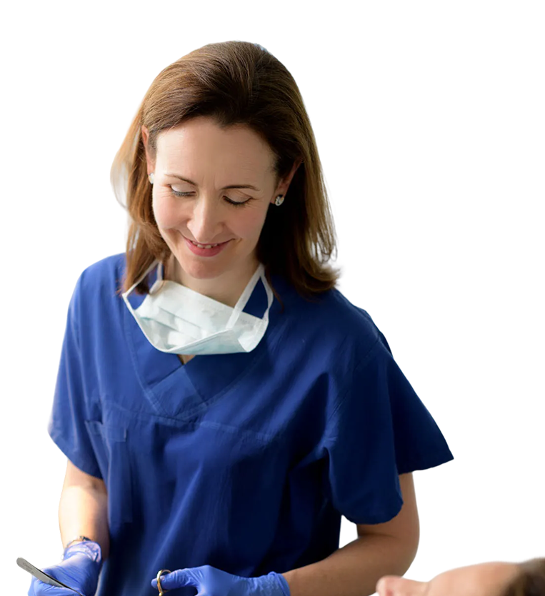 Dr Susan examining a patient